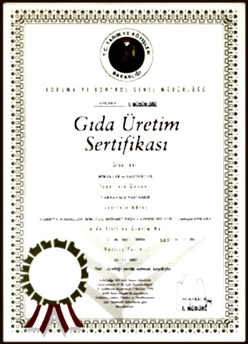 Gıda Üretim Sertifikası