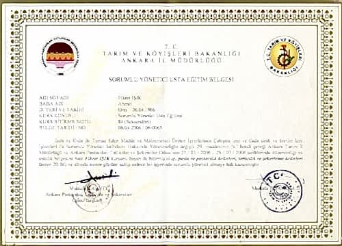 Usta Eğitim Belgesi